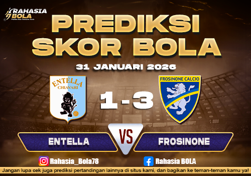 Prediksi Skor Bola Entella vs Frosinone 31 Januari 2026