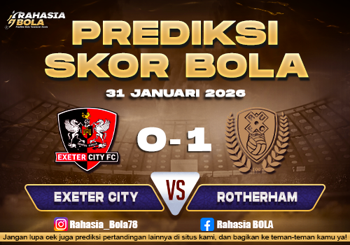 Prediksi Skor Bola Exeter City vs Rotherham 31 Januari 2026