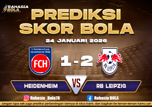 Prediksi Skor Bola Heidenheim vs RB Leipzig 24 Januari 2026