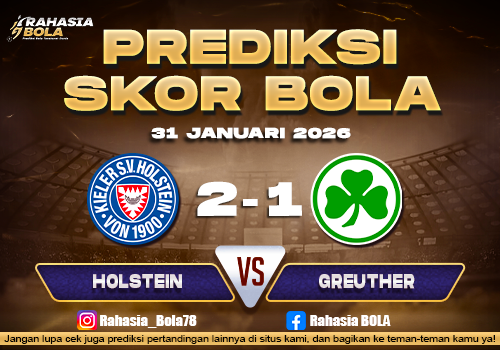 Prediksi Skor Bola Holstein Kiel vs Greuther 31 Januari 2026