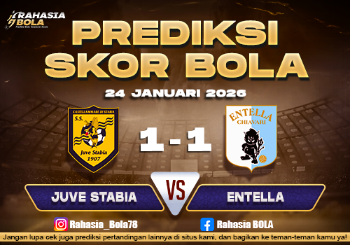 Prediksi Skor Bola Juve Stabia vs Entella 24 Januari 2026