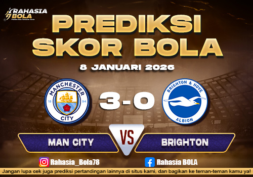 Prediksi Skor Bola Man City vs Brighton 8 Januari 2026