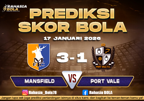 Prediksi Skor Bola Mansfield vs Port Vale 17 Januari 2026