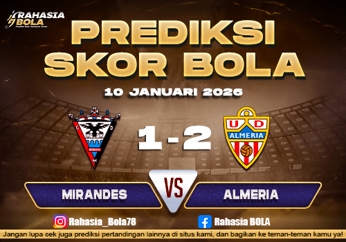 Prediksi Skor Bola Mirandes vs Almeria 10 Januari 2026