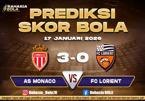Prediksi Skor Bola Monaco vs Lorient 17 Januari 2026