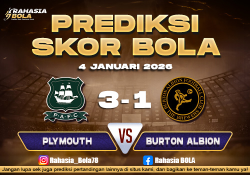 Prediksi Skor Bola Plymouth vs Burton Albion 4 Januari 2026