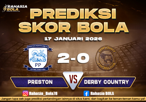 Prediksi Skor Bola Preston vs Derby 17 Januari 2026