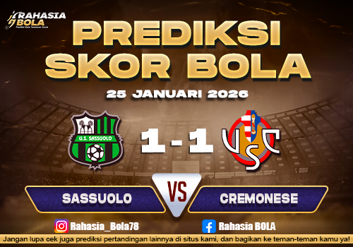 Prediksi Skor Bola Sassuolo vs Cremonese 25 Januari 2026