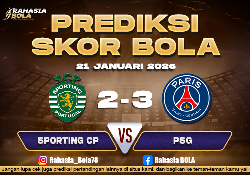 Prediksi Skor Bola Sporting Lisbon vs PSG 21 Januari 2026