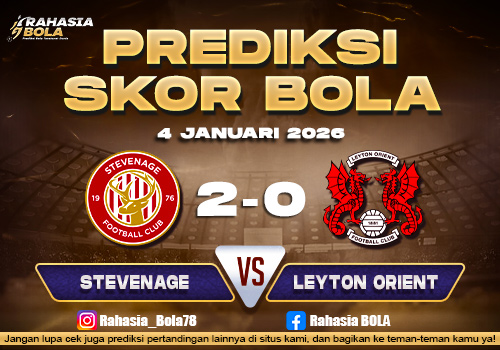 Prediksi Skor Bola Stevenage vs Leyton 4 Januari 2026