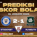 Prediksi Skor Bola Stockport vs Plymouth 31 Januari 2026