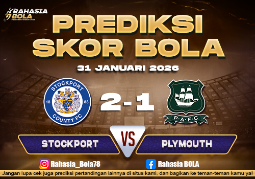 Prediksi Skor Bola Stockport vs Plymouth 31 Januari 2026
