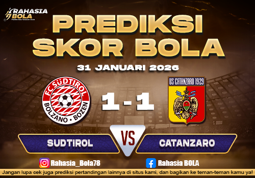 Prediksi Skor Bola Sudtirol vs Catanzaro 31 Januari 2026