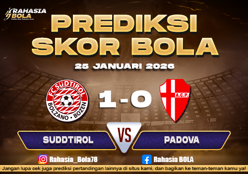 Prediksi Skor Bola Sudtirol vs Padova 25 Januari 2026