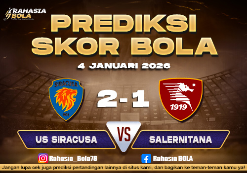 Prediksi Skor Bola US Siracusa vs Salernitana 4 Januari 2026