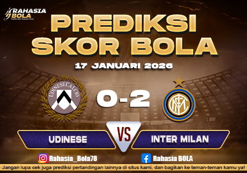 Prediksi Skor Bola Udinese vs Inter Milan 17 Januari 2026
