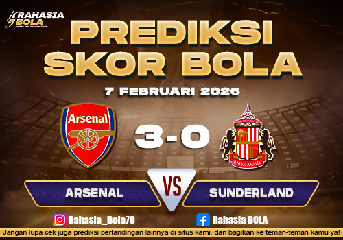 Prediksi Skor Bola Arsenal vs Sunderland 7 Februari 2026