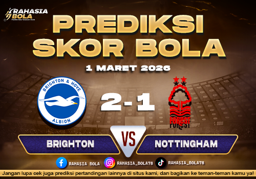 Prediksi Skor Bola Brighton vs Nottingham 1 Maret 2026