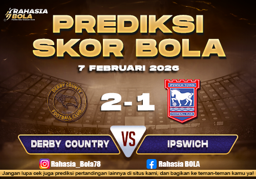 Prediksi Skor Bola Derby vs Ipswich 7 Februari 2026
