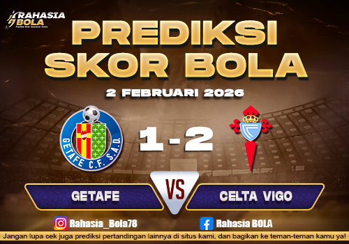 Prediksi Skor Bola Getafe vs Celta Vigo 2 Februari 2026