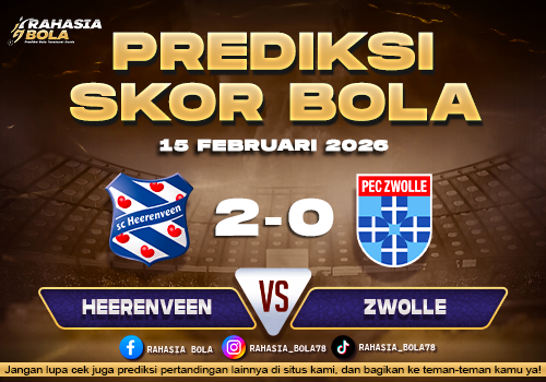 Prediksi Skor Bola Heerenveen vs Zwolle 15 Februari 2026