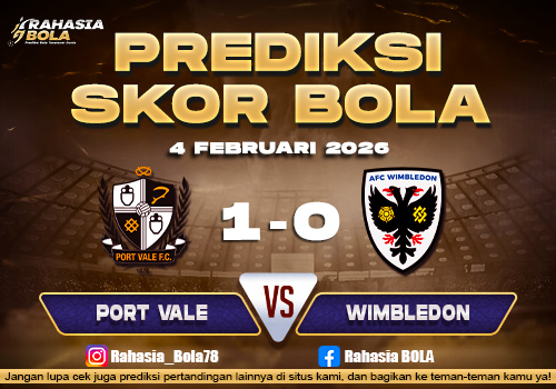 Prediksi Skor Bola Port Vale vs Wimbledon 4 Februari 2026