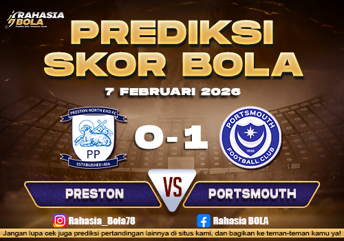 Informasi ini begitu dinantikan oleh fans sepak bola yang ingin mendukung tim-tim tersebut. Namun, kalian mendapatkan pratinjau eksklusif pada pertandingan mewujud dengan Prediksi Skor Bola Preston vs Portsmouth 7 Februari 2026, beberapa gol yang mungkin akan datang, dan juga cara permainan kedua tim. Anda mendapat metode prediksi dan bukan meningkatkan kalian secara mental yang akan membantu membantu kalian secara lebih baik mouth dengan kapanpun momen-momen tersebut bersama-sama dalam lapangan itu. Jelajahi dengan hati-hati prediksi ini karena ini akan meningkatkan kalian selangkah lebih dekat ke dalam laporan pertandingan! Visi Kedua Tim Preston Sebagai tim tuan rumah, Preston berfokus untuk menjaga dominasi di kandang. Selain itu, mereka ingin memanfaatkan kecepatan lini tengah dan agresivitas penyerang sayap. Dengan strategi ini, Preston berharap mampu mencetak gol cepat sekaligus menahan serangan balik Portsmouth. Oleh karena itu, disiplin pertahanan menjadi kunci visi mereka dalam pertandingan ini. Portsmouth Sementara itu, Portsmouth menekankan permainan kolektif dan penguasaan bola di lini tengah. Selanjutnya, mereka berupaya menekan pertahanan Preston dengan kombinasi serangan dari sayap dan umpan terobosan. Dengan pendekatan ini, Portsmouth berharap mencuri poin di kandang lawan, sekaligus memperkuat kepercayaan diri tim untuk sisa musim. Hasil 5 Pertandingan Terakhir Preston Tanggal Lawan Kandang/Tandang Hasil Skor 31 Jan 2026 Ipswich Town Tandang Seri 1–1 24 Jan 2026 Middlesbrough Tandang Kalah 0–4 20 Jan 2026 Hull City Kandang Kalah 0–3 17 Jan 2026 Derby County Kandang Kalah 0–1 9 Jan 2026 Wigan Athletic Kandang Kalah 0–1 Keterangan Hasil Pertandingan : 0 Menang, 4 Kalah, 1 Seri Portsmouth Tanggal Lawan Kandang/Tandang Hasil Skor 31 Jan 2026 West Brom Kandang Menang 3–0 25 Jan 2026 Southampton Kandang Seri 1–1 21 Jan 2026 Watford Tandang Seri 1–1 17 Jan 2026 Sheffield Wed Tandang Menang 1–0 11 Jan 2026 Arsenal* Kandang Kalah 1–4 Keterangan Hasil Pertandingan : 2 Menang, 1 Kalah, 2 Seri Head-to-Head (H2H) Preston vs Portsmouth Tanggal Kompetisi Tuan Rumah Skor Keterangan 30 Aug 2025 Championship Portsmouth 1–0 Portsmouth Menang 15 Mar 2025 Championship Preston 2–1 Preston Menang 09 Nov 2024 Championship Portsmouth 3–1 Portsmouth Menang 30 Mar 2013 Championship Preston 1–1 Seri Kondisi Skuad Preston (Tuan Rumah) Formasi Utama : 4-3-3 Gaya Bermain : Menekankan penguasaan bola dan serangan sayap cepat Kekuatan : Kekuatan: Portsmouth (Tamu) Formasi Utama : 4-2-3-1 Gaya Bermain : Menekankan serangan balik dan kombinasi lini tengah Kekuatan : Kecepatan penyerang sayap dan penguasaan bola di lini tengah Prediksi Jalannya Pertandingan Babak Pertama Preston kemungkinan akan mengambil inisiatif serangan sejak menit awal, memanfaatkan kecepatan sayap mereka. Sementara Portsmouth akan menunggu kesempatan serangan balik. Babak Kedua Portsmouth berpotensi meningkatkan tekanan, mencoba menembus pertahanan Preston. Pertandingan diprediksi tetap ketat, peluang gol bisa datang dari bola mati atau kesalahan lini belakang. Rekomendasi Taruhan Handicap : Preston -0.25 Over/Under : Under 2.5 Gol Catatan : Pastikan untuk memeriksa odds dan ketersediaan taruhan di platform taruhan yang tersedia. Prediksi Skor Prediksi Skor Bola Preston vs Portsmouth 7 Februari 2026