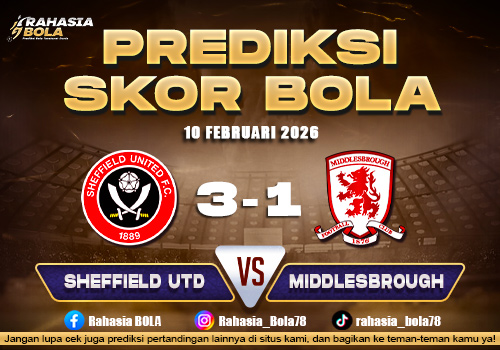 Prediksi Skor Bola Sheff Utd vs Middlesbrough 10 Februari 2026