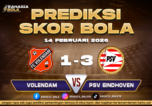 Prediksi Skor Bola Volendam vs PSV 14 Februari 2026