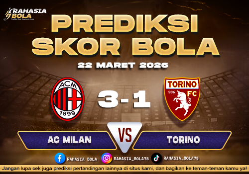 Prediksi Skor Bola AC Milan vs Torino 22 Maret 2026
