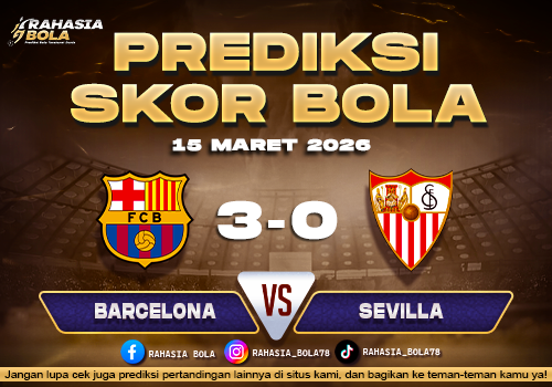 Prediksi Skor Bola Barcelona vs Sevilla 15 Maret 2026