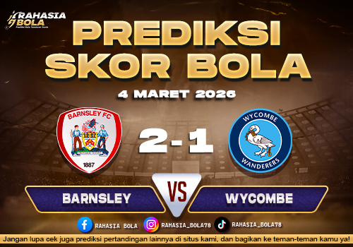 Prediksi Skor Bola Barnsley vs Wycombe 4 Maret 2026