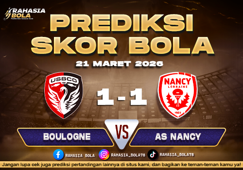 Prediksi Skor Bola Boulogne vs Nancy 21 Maret 2026