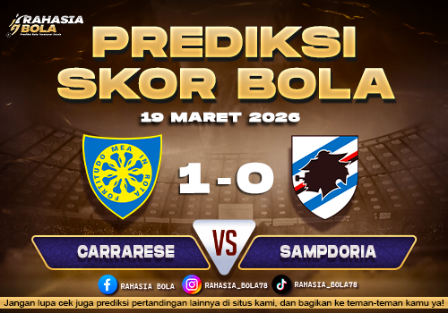 Prediksi Skor Bola Carrarese vs Sampdoria 19 Maret 2026