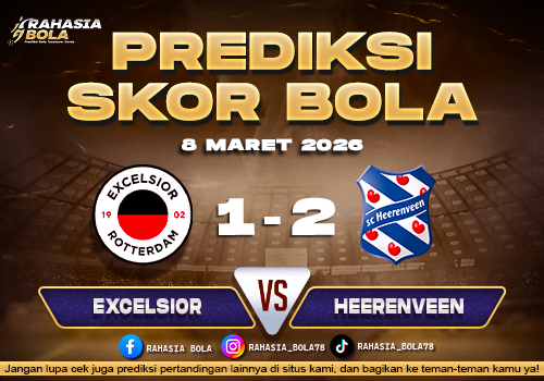Prediksi Skor Bola Excelsior vs Heerenveen 8 Maret 2026