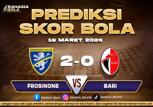 Prediksi Skor Bola Frosinone vs Bari 19 Maret 2026