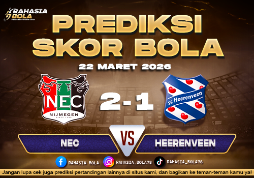 Prediksi Skor Bola NEC vs Heerenveen 22 Maret 2026