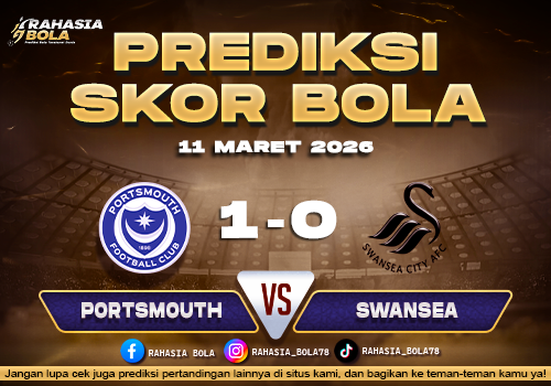 Prediksi Skor Bola Portsmouth vs Swansea 11 Maret 2026