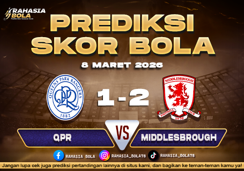 Prediksi Skor Bola QPR vs Middlesbrough 8 Maret 2026