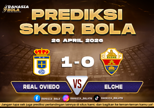 Prediksi Skor Oviedo vs Elche 26 April 2026 H2H & Line Up