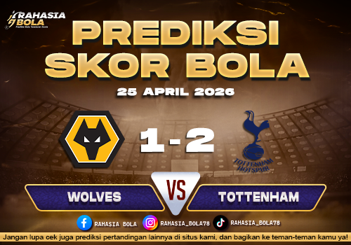 Prediksi Skor Wolves vs Tottenham 25 April 2026 H2H Line Up