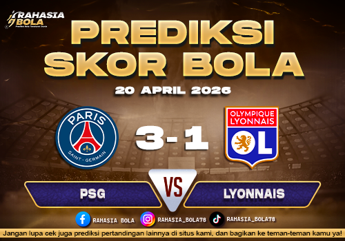 Prediksi Skor PSG vs Lyon 20 April 2026 H2H Line Up