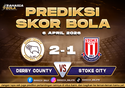 Prediksi Skor Derby County vs Stoke City 6 April 2026: H2H & Statistik