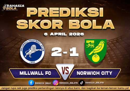 Prediksi Skor Millwall FC vs Norwich City FC 6 April 2026