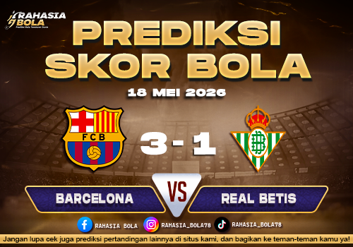 Prediksi Skor Barcelona vs Betis 18 Mei 2026 Line Up & Skor Akurat