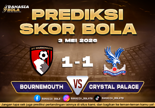 Prediksi Skor Bournemouth vs Crystal Palace 3 Mei 2026 Duel Ketat