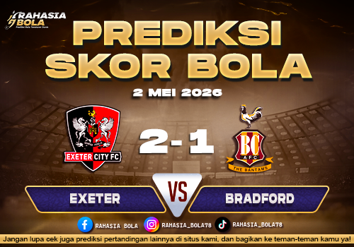 Prediksi Skor Exeter vs Bradford 2 Mei 202 H2H & Line Up