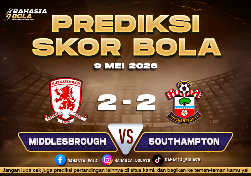 Prediksi Skor Middlesbrough vs Southampton 9 Mei 2026 H2H